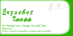 erzsebet knopp business card